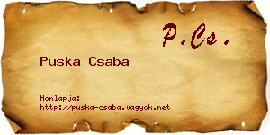 Puska Csaba névjegykártya
